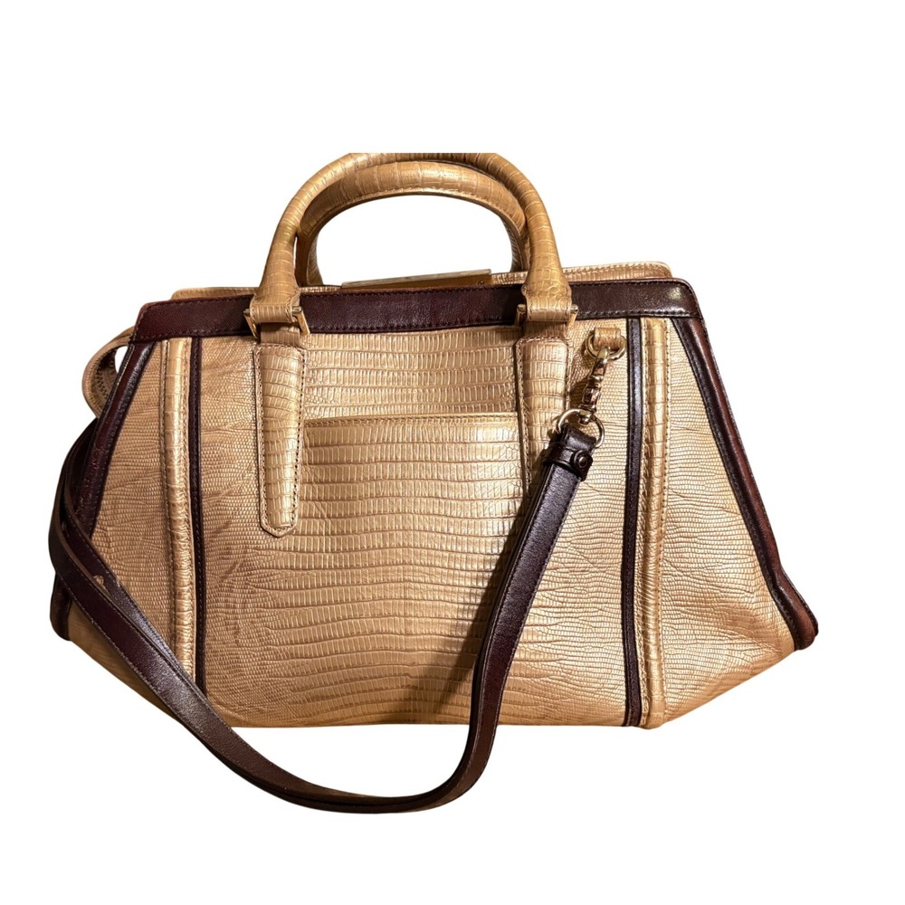 Brahmin Arden Satchel Calf Hair Metallic Gold Bronze Doctor Shoulder Bag - Picture 5 of 14